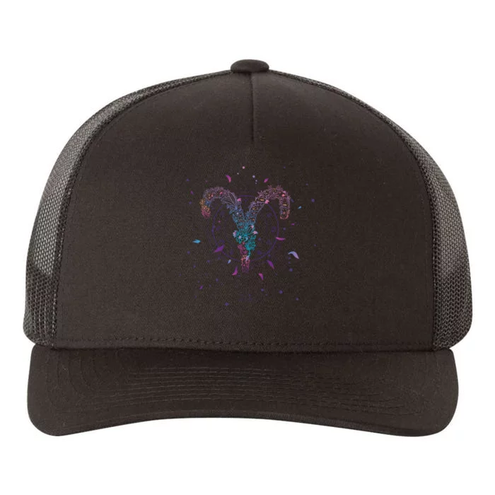 Aries Floral Zodiac Yupoong Adult 5-Panel Trucker Hat