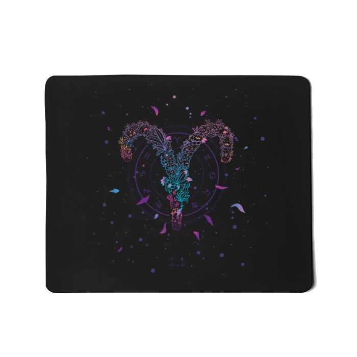 Aries Floral Zodiac Mousepad