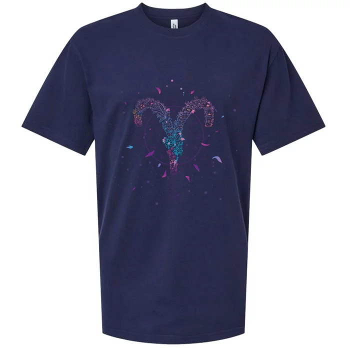 Aries Floral Zodiac Sueded Cloud Jersey T-Shirt