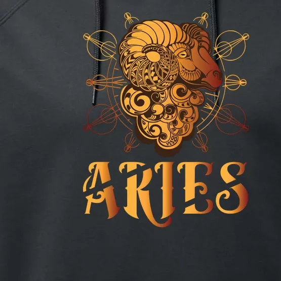 Aries goat Zodiac Performance Fleece Hoodie