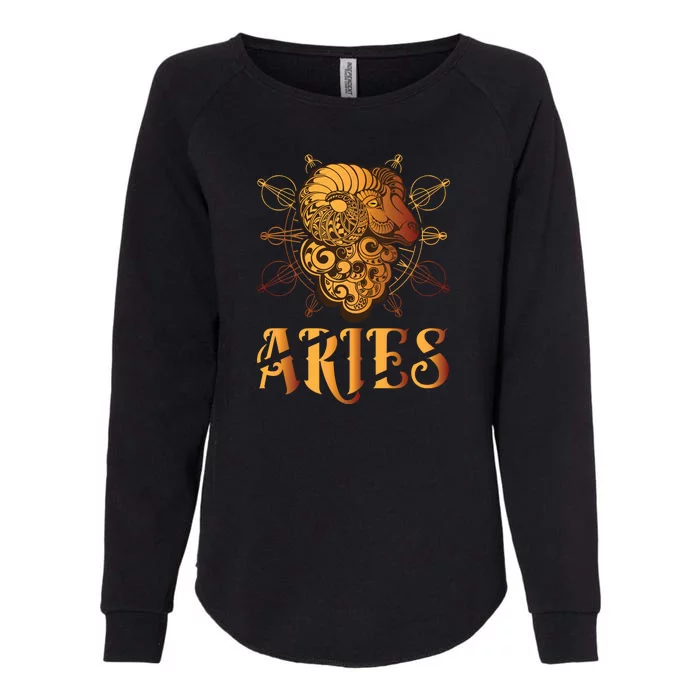 Aries goat Zodiac Womens California Wash Sweatshirt