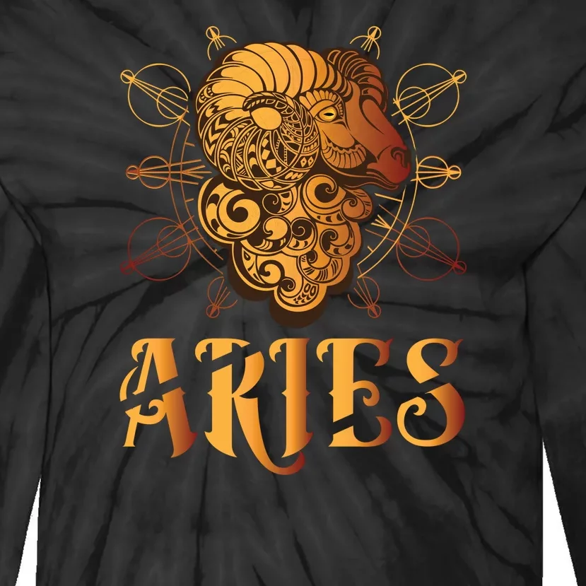 Aries goat Zodiac Tie-Dye Long Sleeve Shirt