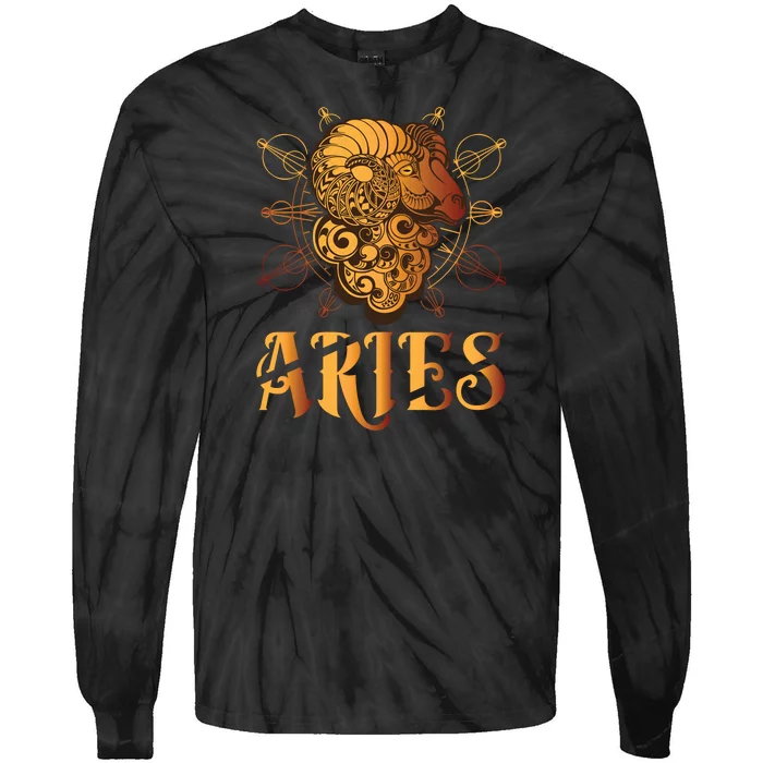 Aries goat Zodiac Tie-Dye Long Sleeve Shirt