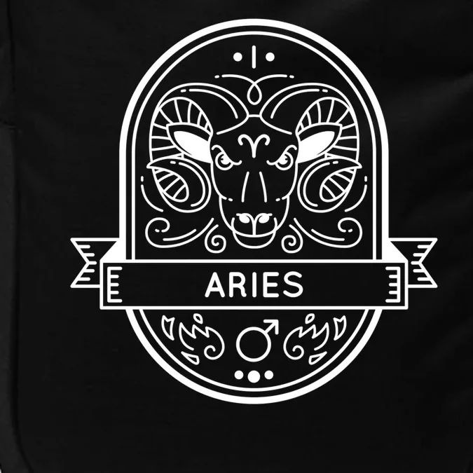 Aries Zodiac Symbol Design Impact Tech Backpack