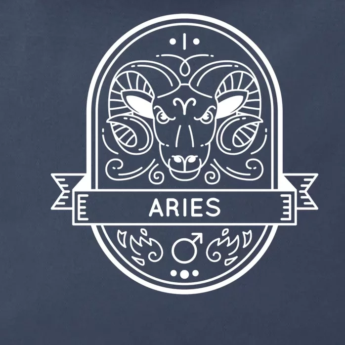 Aries Zodiac Symbol Design Zip Tote Bag