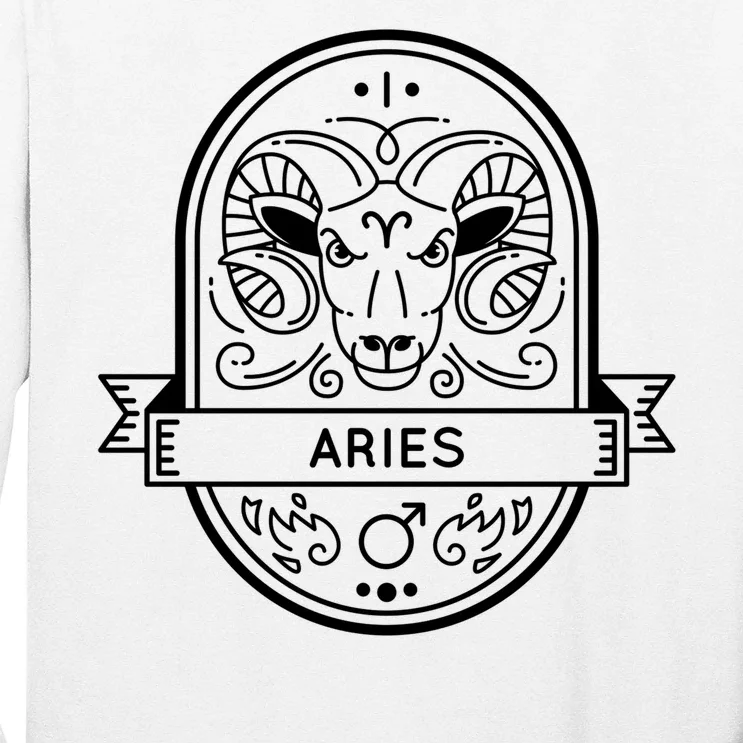 Aries Zodiac Symbol Design Long Sleeve Shirt