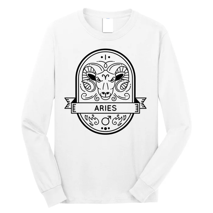 Aries Zodiac Symbol Design Long Sleeve Shirt