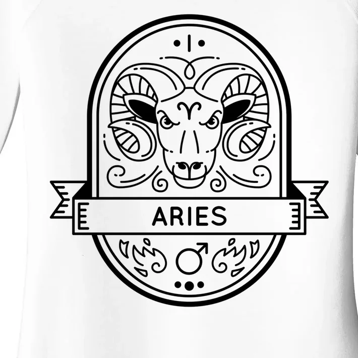 Aries Zodiac Symbol Design Women's Perfect Tri Tunic Long Sleeve Shirt