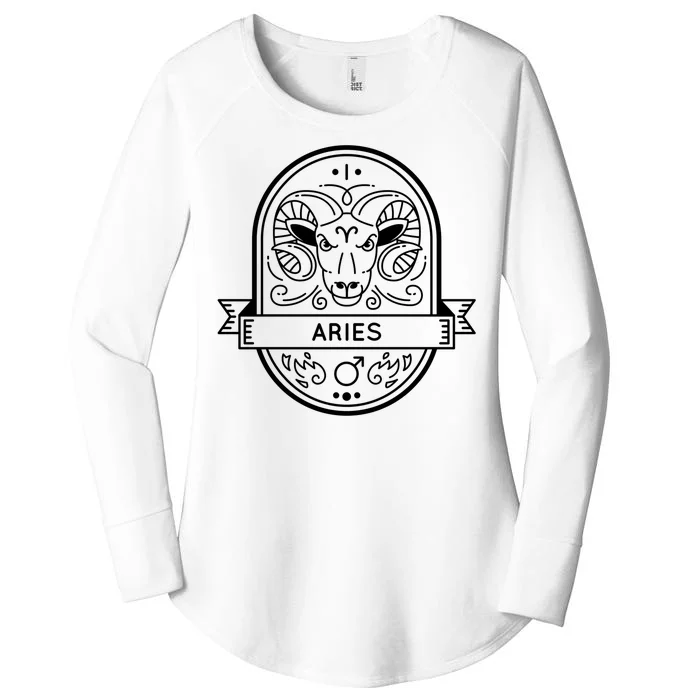 Aries Zodiac Symbol Design Women's Perfect Tri Tunic Long Sleeve Shirt