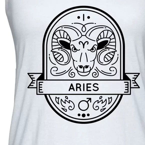 Aries Zodiac Symbol Design Ladies Essential Flowy Tank