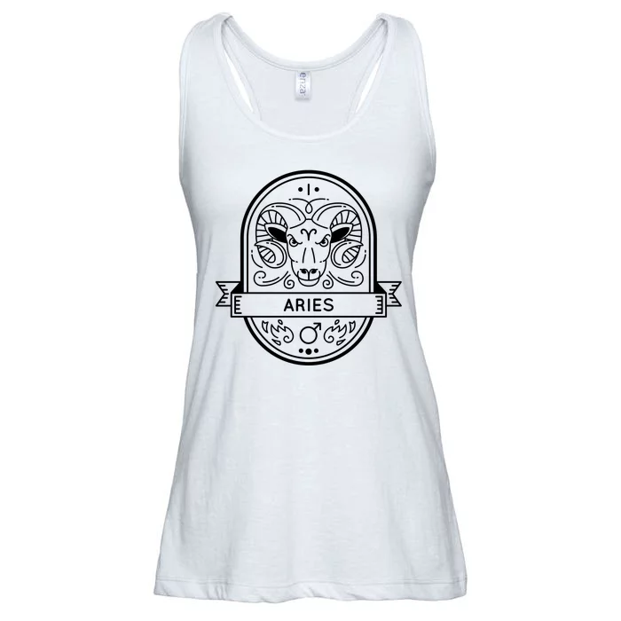 Aries Zodiac Symbol Design Ladies Essential Flowy Tank