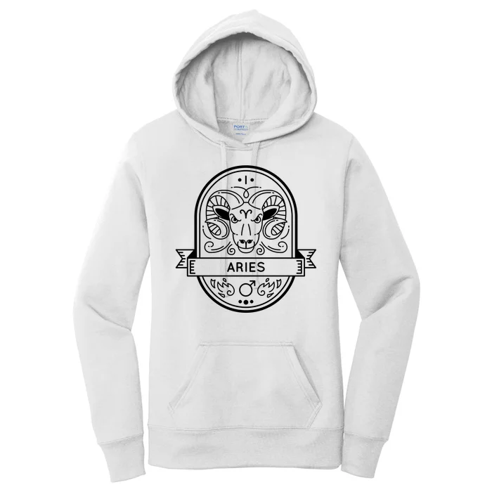 Aries Zodiac Symbol Design Women's Pullover Hoodie