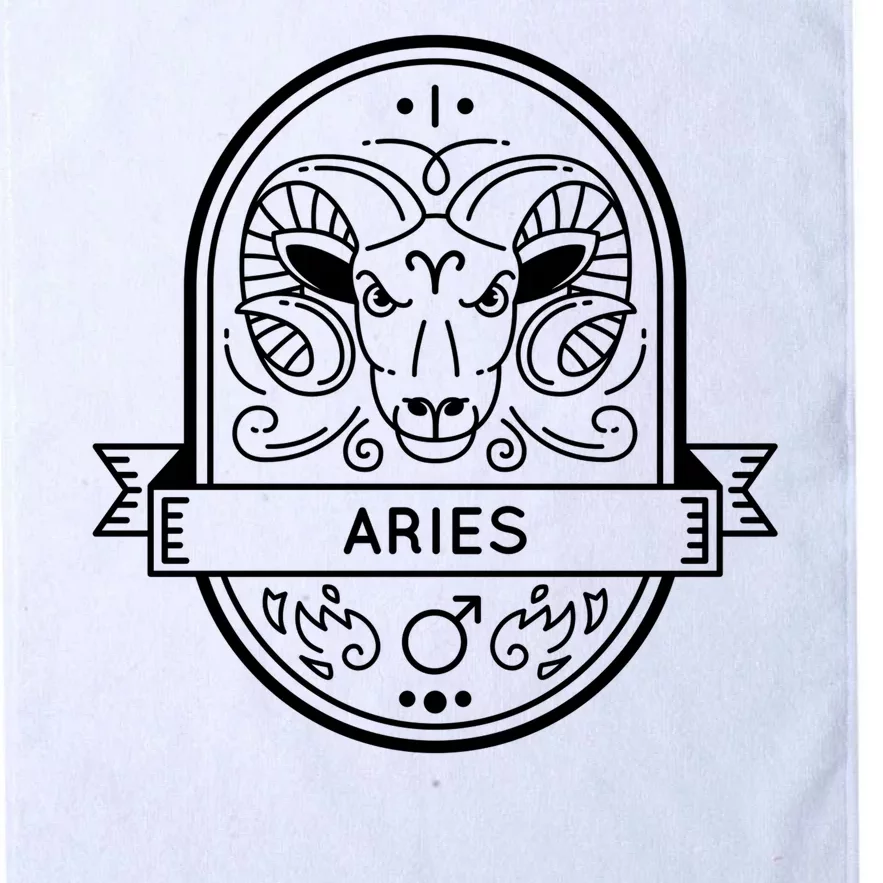 Aries Zodiac Symbol Design Platinum Collection Golf Towel