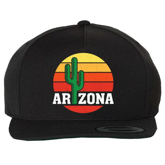 Arizona Cactus Sunset Wool Snapback Cap