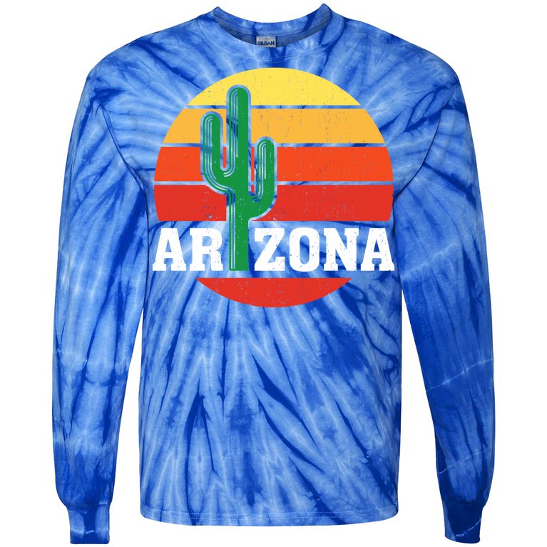 Arizona Cactus Sunset Tie-Dye Long Sleeve Shirt
