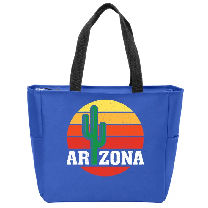 Arizona Cactus Sunset Zip Tote Bag