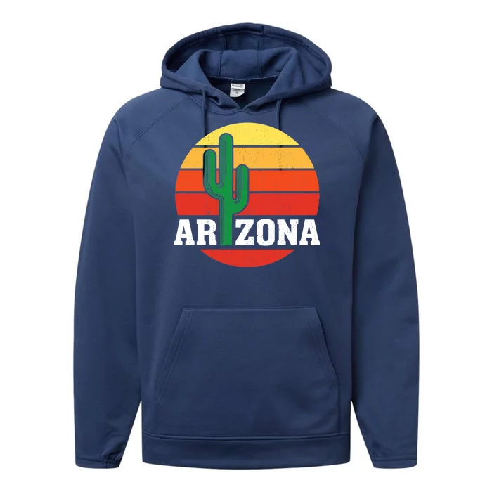 Arizona Cactus Sunset Performance Fleece Hoodie