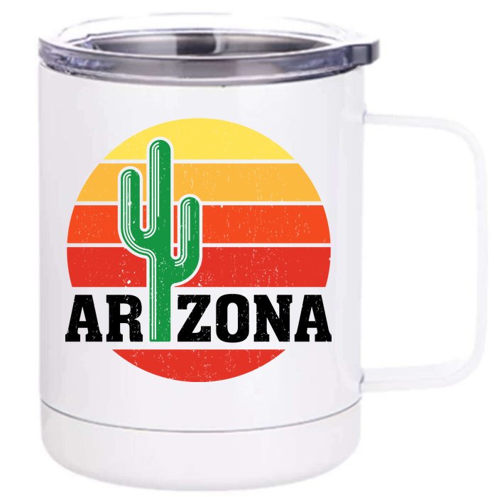 Arizona Cactus Sunset Front & Back 12oz Stainless Steel Tumbler Cup