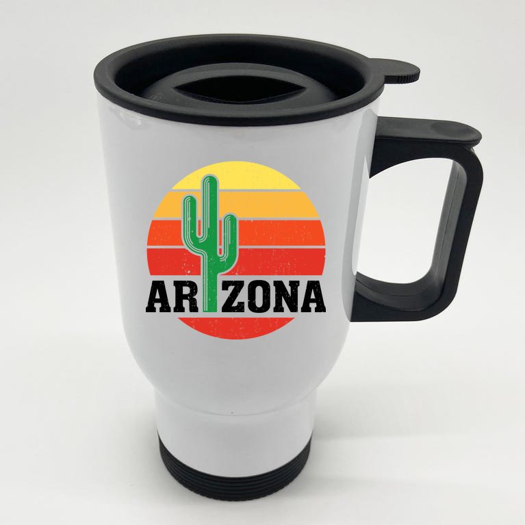 Arizona Cactus Sunset Stainless Steel Travel Mug