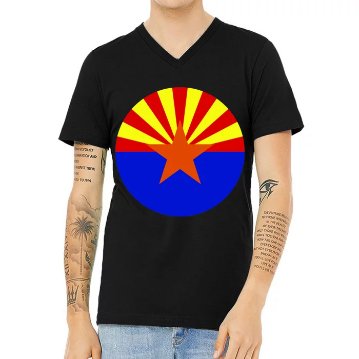 Arizona Circle Flag V-Neck T-Shirt