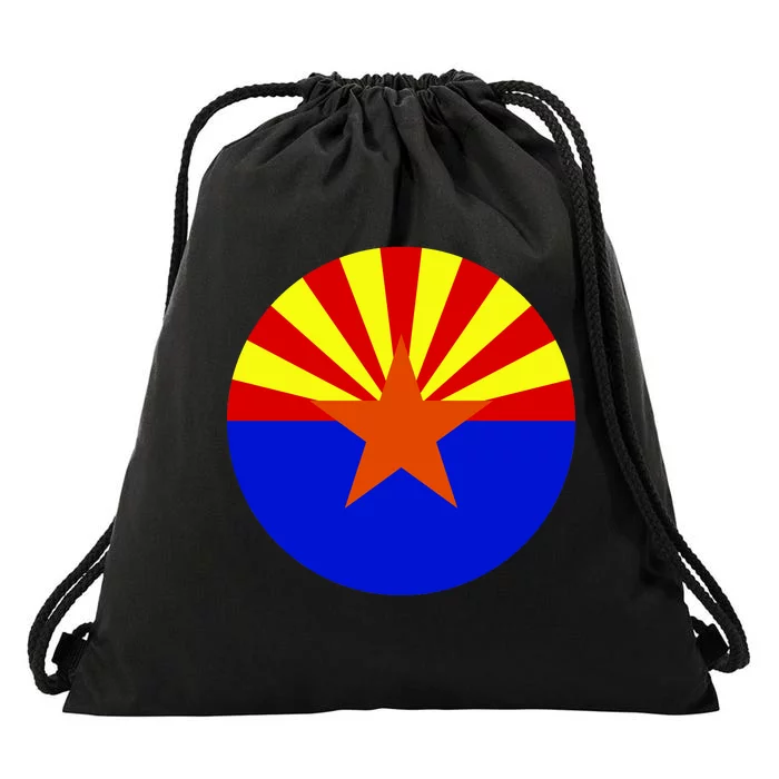 Arizona Circle Flag Drawstring Bag