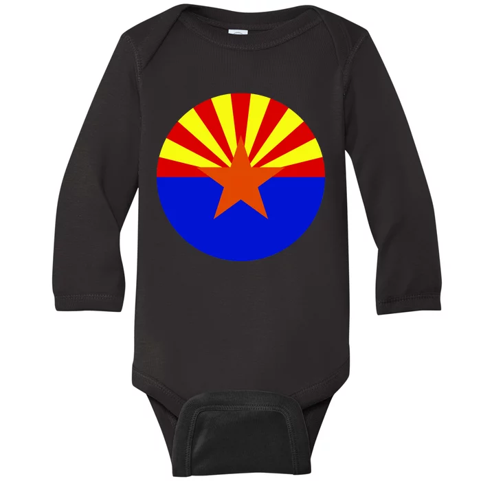 Arizona Circle Flag Baby Long Sleeve Bodysuit