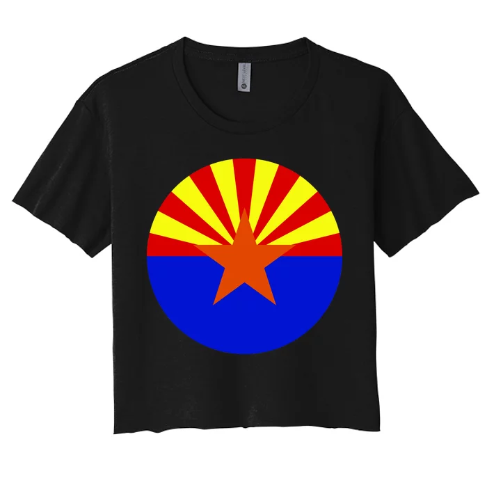 Arizona Circle Flag Women's Crop Top Tee