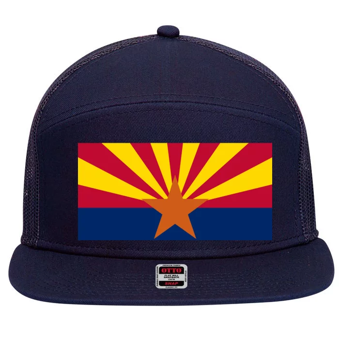 Arizona Flag 7 Panel Mesh Trucker Snapback Hat