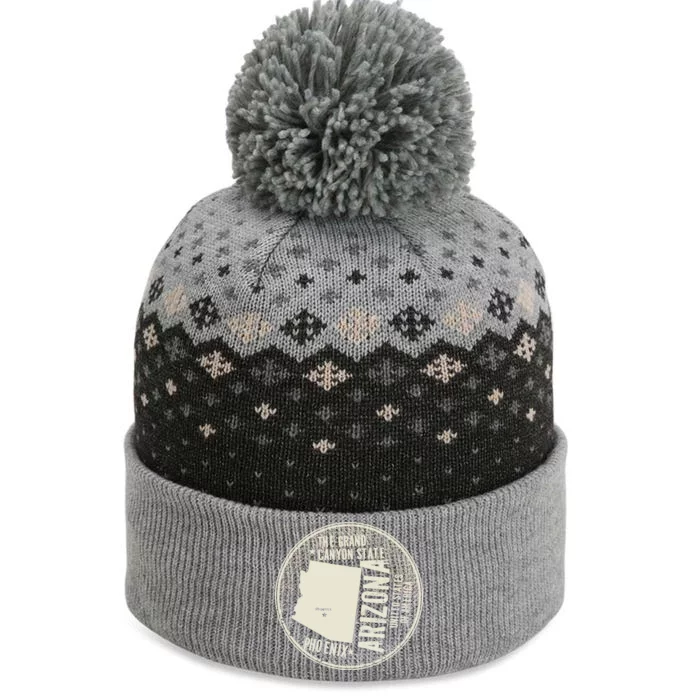 Arizona Grand Canyon State Retro Circle The Baniff Cuffed Pom Beanie