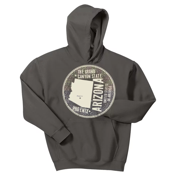 Arizona Grand Canyon State Retro Circle Kids Hoodie