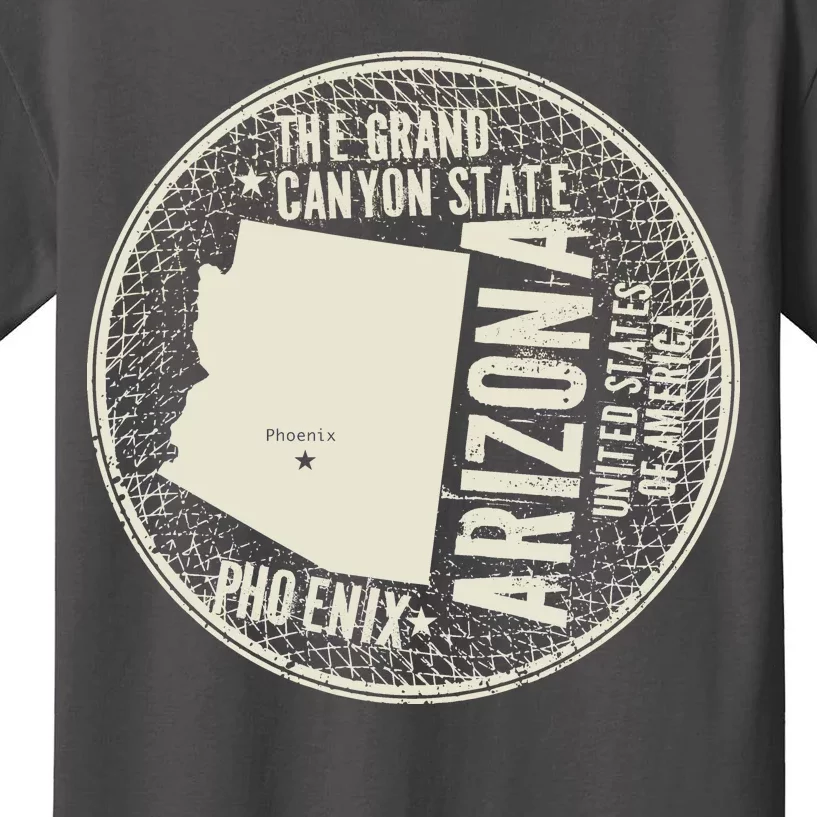 Arizona Grand Canyon State Retro Circle Kids T-Shirt