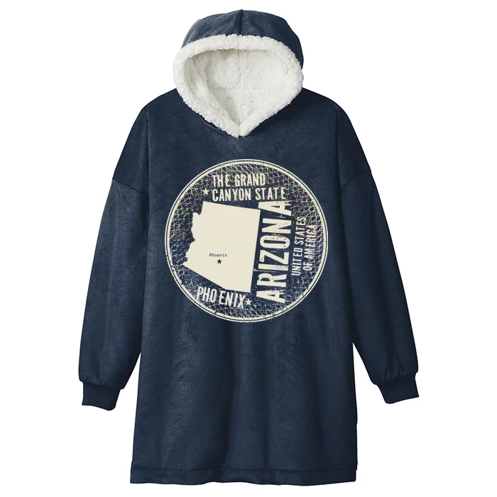 Arizona Grand Canyon State Retro Circle Hooded Wearable Blanket