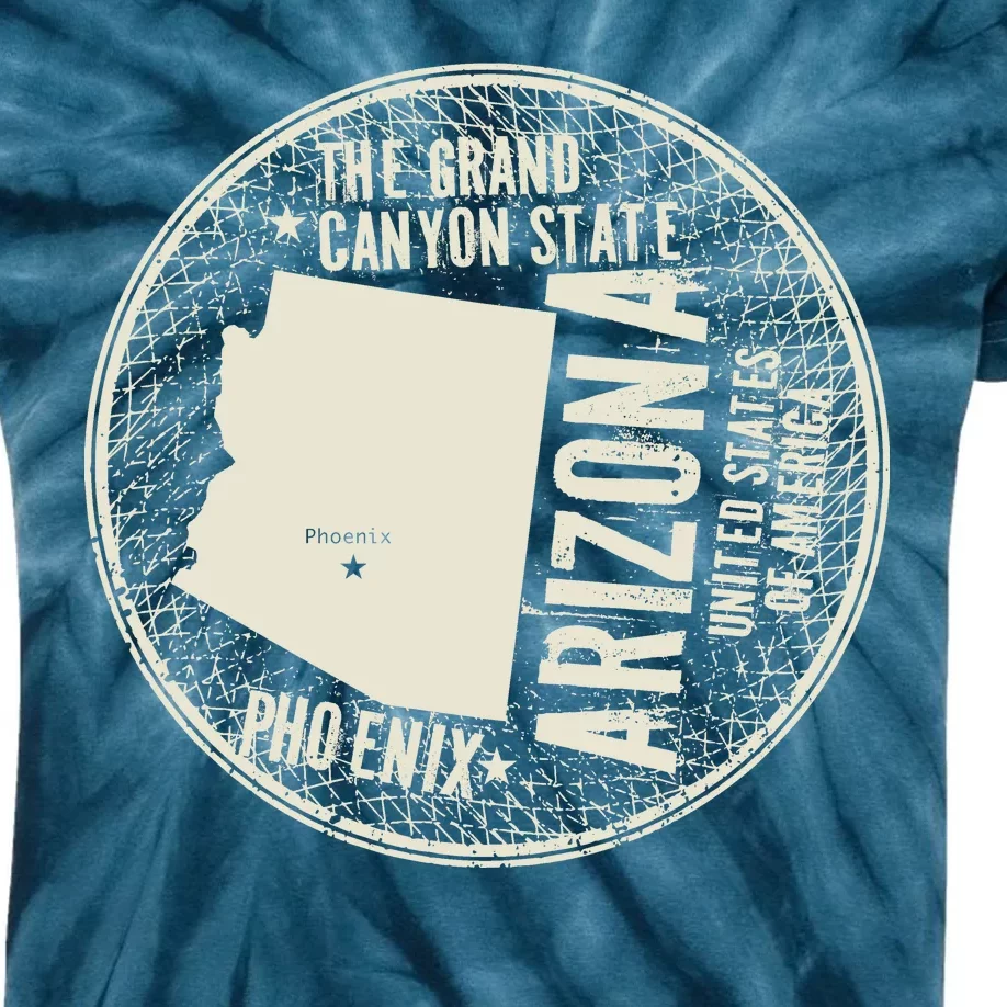 Arizona Grand Canyon State Retro Circle Kids Tie-Dye T-Shirt