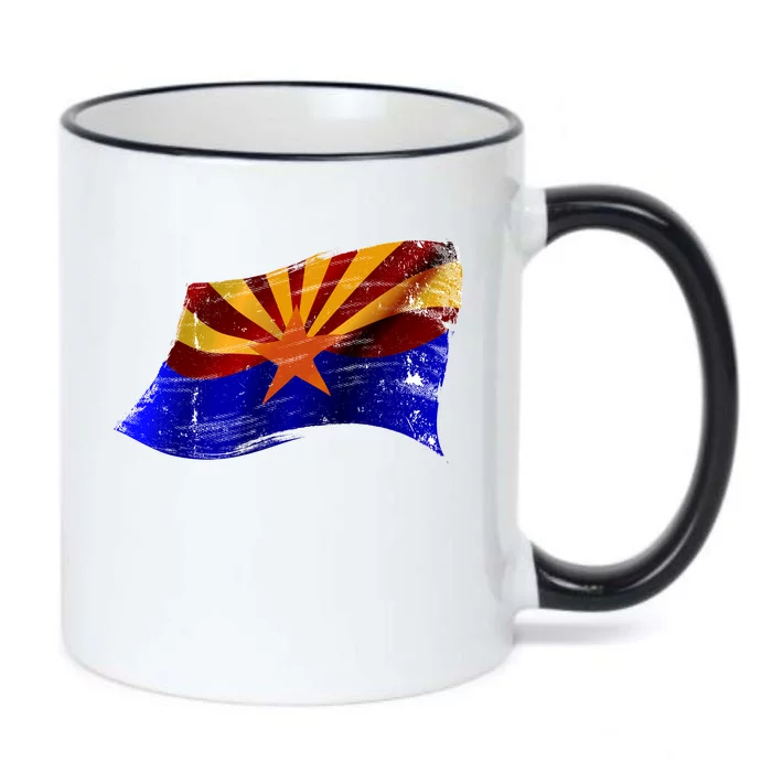 Arizona Grunge Flag Black Color Changing Mug