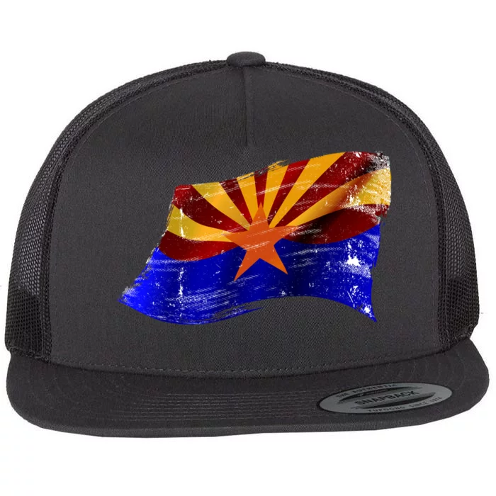 Arizona Grunge Flag Flat Bill Trucker Hat