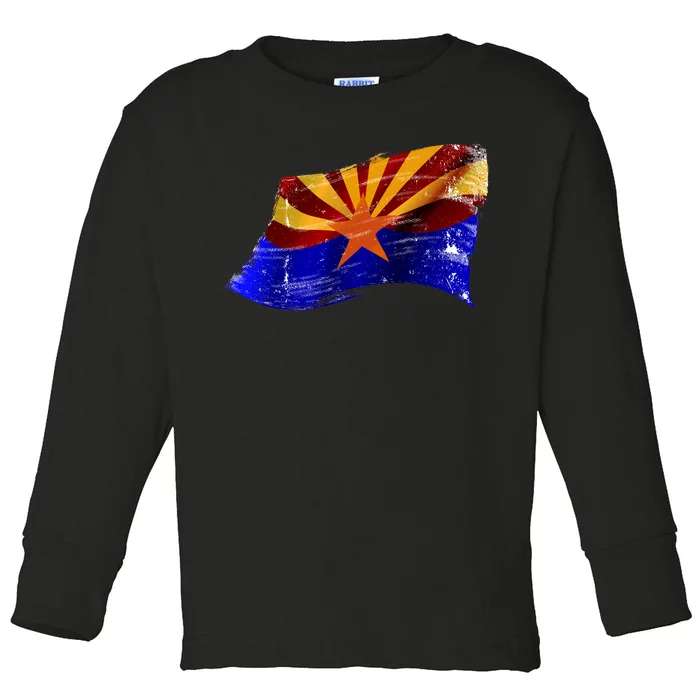 Arizona Grunge Flag Toddler Long Sleeve Shirt