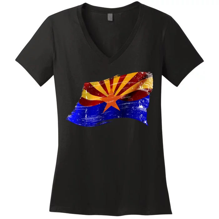 Arizona Grunge Flag Women's V-Neck T-Shirt