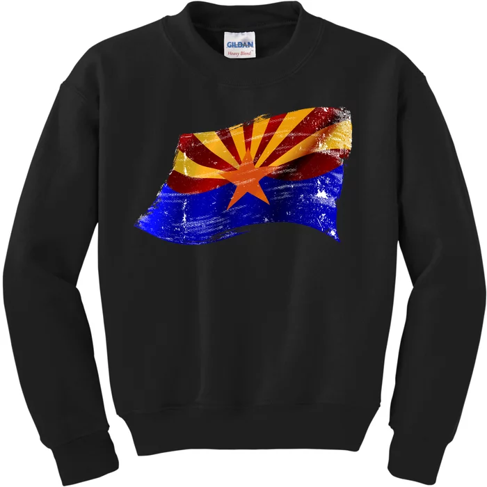 Arizona Grunge Flag Kids Sweatshirt