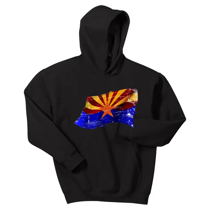 Arizona Grunge Flag Kids Hoodie