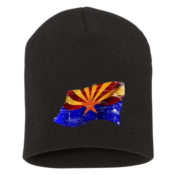 Arizona Grunge Flag Short Acrylic Beanie