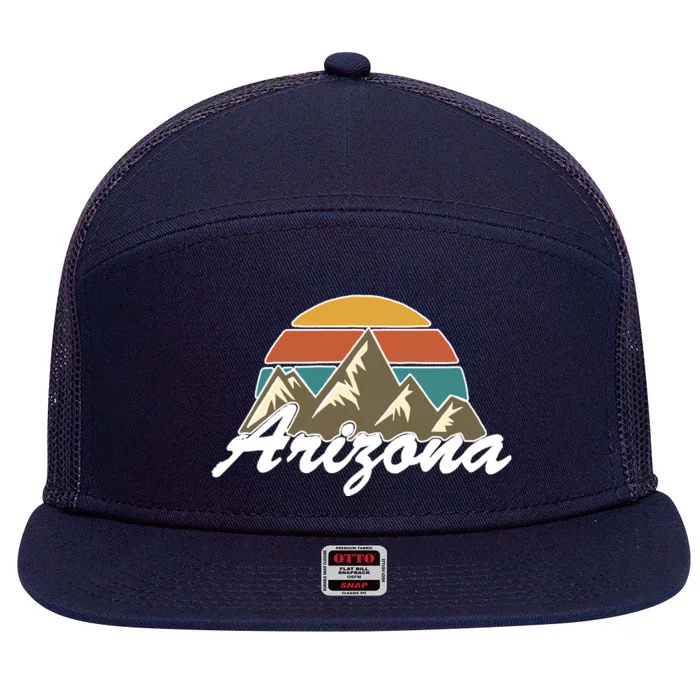 Arizona Retro AZ Mountain 7 Panel Mesh Trucker Snapback Hat