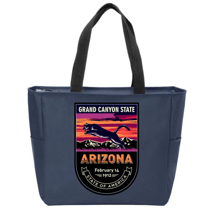 Arizona State Emblem Zip Tote Bag