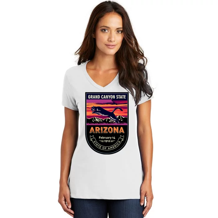 Arizona State Emblem Women's V-Neck T-Shirt