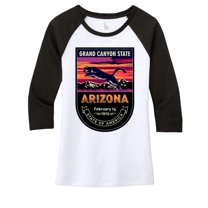 Arizona State Emblem Women's Tri-Blend 3/4-Sleeve Raglan Shirt