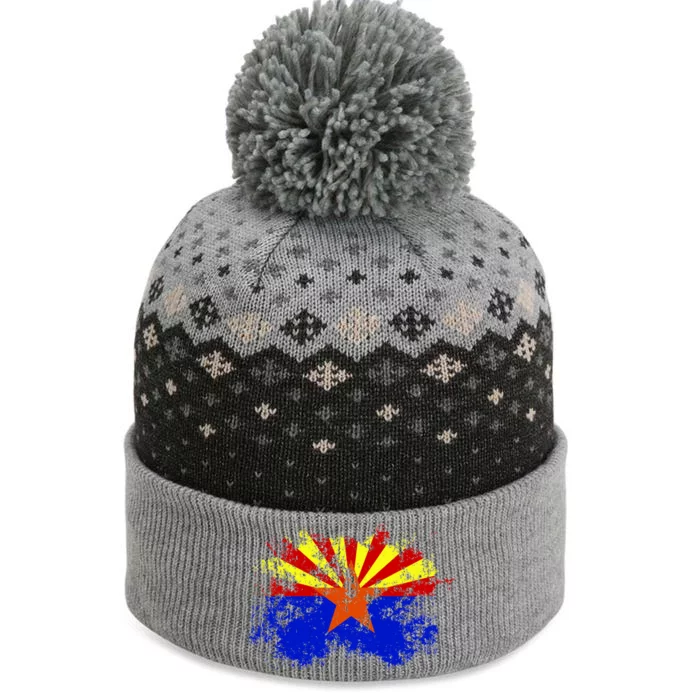 Arizona State Flag Grunge The Baniff Cuffed Pom Beanie