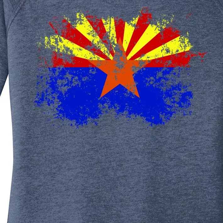 Arizona State Flag Grunge Women's Perfect Tri Tunic Long Sleeve Shirt