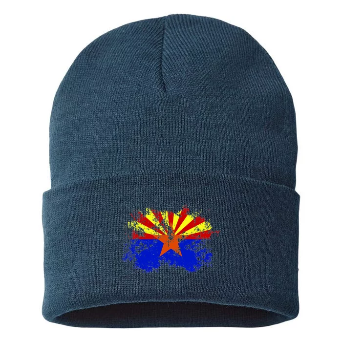 Arizona State Flag Grunge Sustainable Knit Beanie