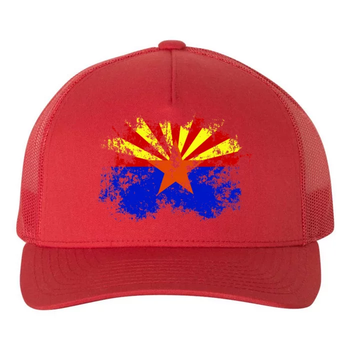 Arizona State Flag Grunge Yupoong Adult 5-Panel Trucker Hat