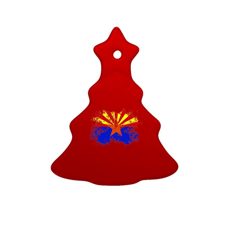 Arizona State Flag Grunge Tree Ornament