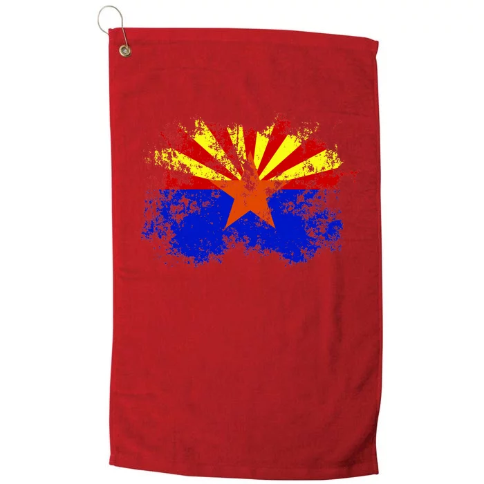 Arizona State Flag Grunge Platinum Collection Golf Towel